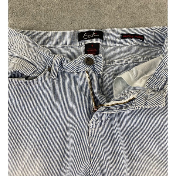 Earl Jean Women's Size 4 Blue Striped Skinny Ankle Jeans Low Rise Casual Denim - Picture 12 of 14